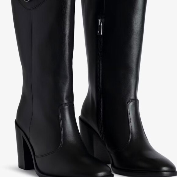 Zadig&Voltaire black leather tall boots - Picture 2 of 3